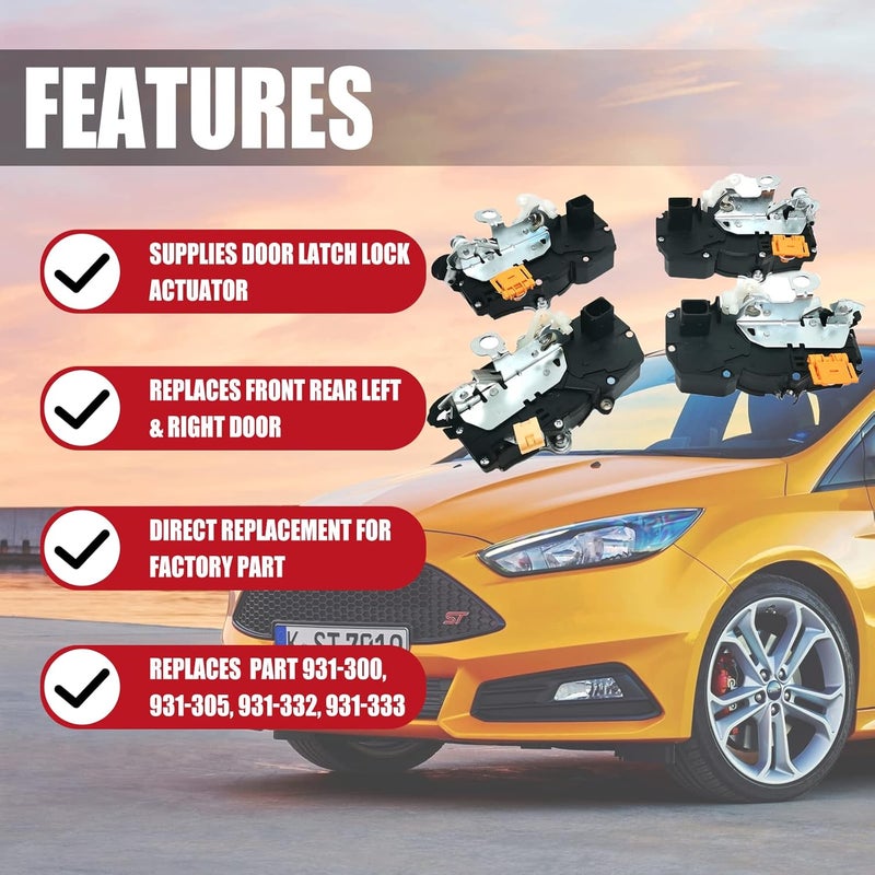 FEXON 4PCS Door Latch Lock Actuator Set Replaces for Chevy Impala 2006-2011, Fit Front Rear Left Right Assembly - Image 3